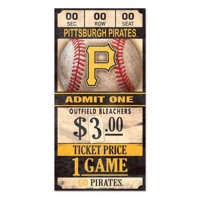 Pittsburgh Pirates Wood Sign 6x12 3/8" thick