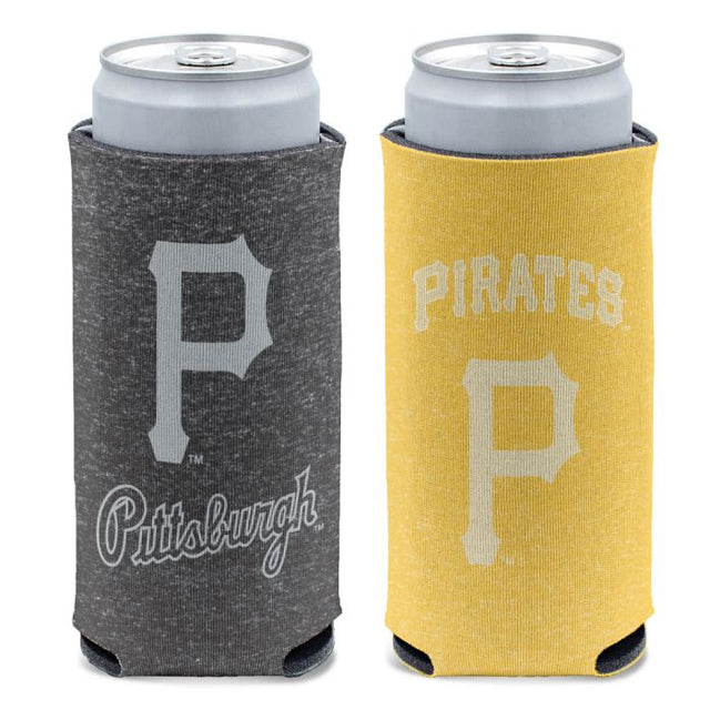 Enfriador de latas delgado de 12 oz con estampado de los Piratas de Pittsburgh en color jaspeado