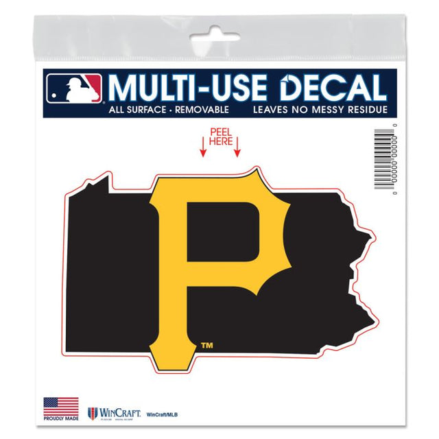 Pittsburgh Pirates state shape All Surface Decal 6" x 6"