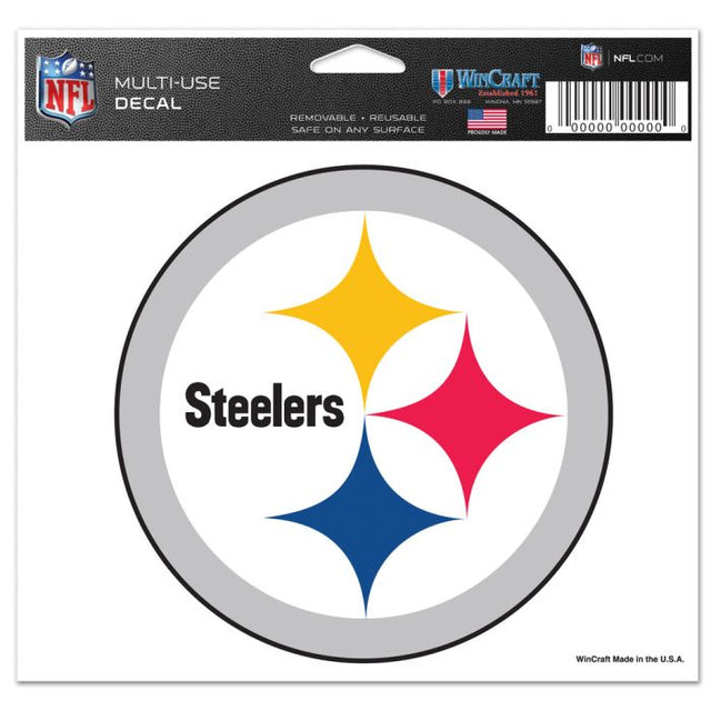 Calcomanía multiusos de segundo diseño de los Pittsburgh Steelers, fondo transparente, 5" x 6"