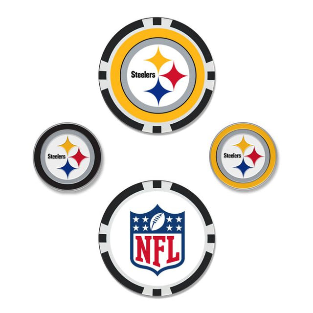 Juego de cuatro marcadores de pelota de los Pittsburgh Steelers