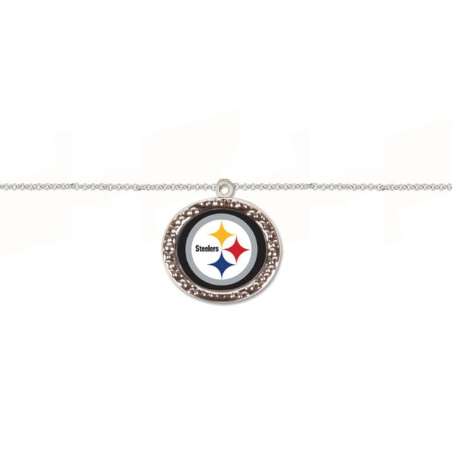 Pulsera de los Pittsburgh Steelers con dije de joyería en tarjeta