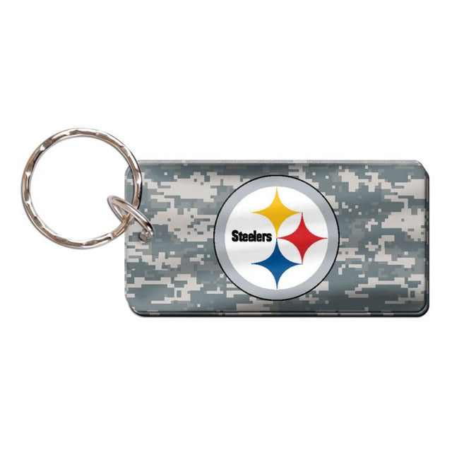 Llavero rectangular con estampado de camuflaje de los Pittsburgh Steelers