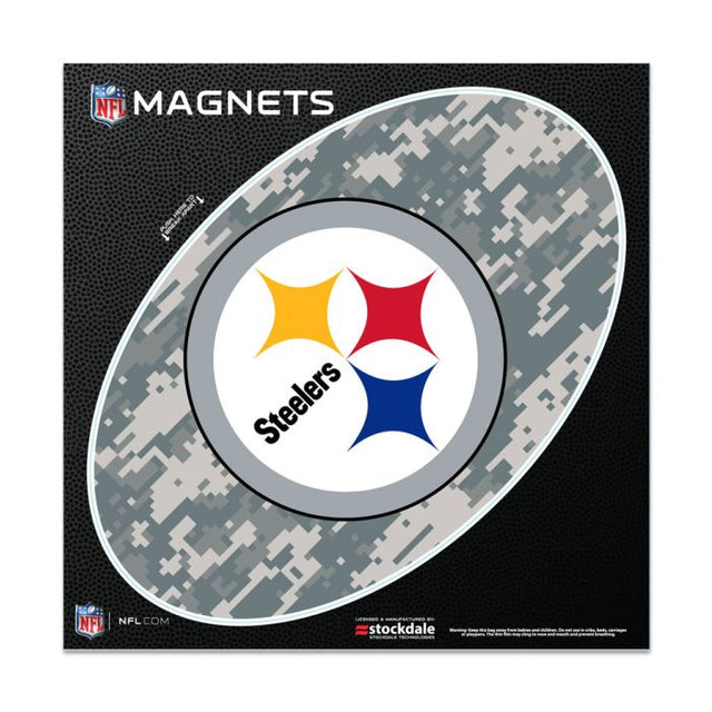 Imanes para exteriores con diseño de camuflaje de los Pittsburgh Steelers, 6" x 6"