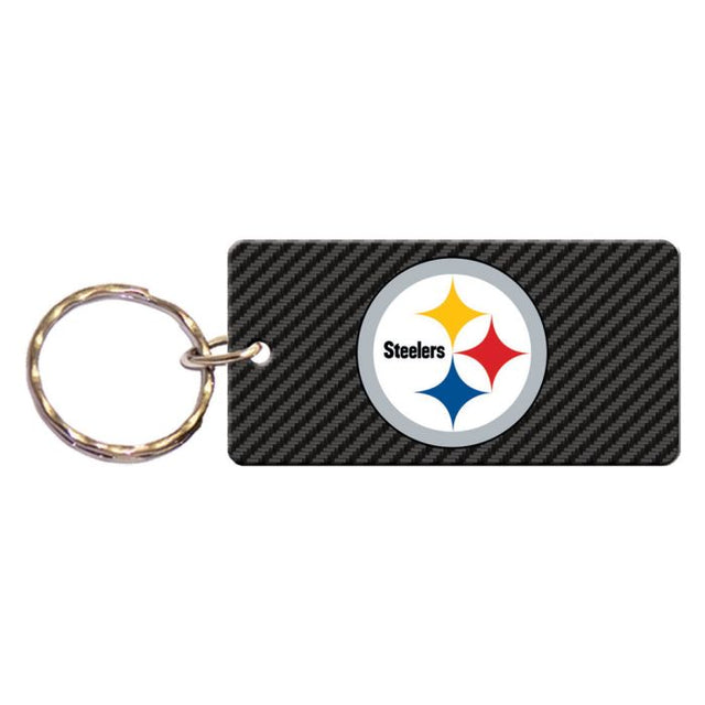 Llavero rectangular de carbono de los Pittsburgh Steelers