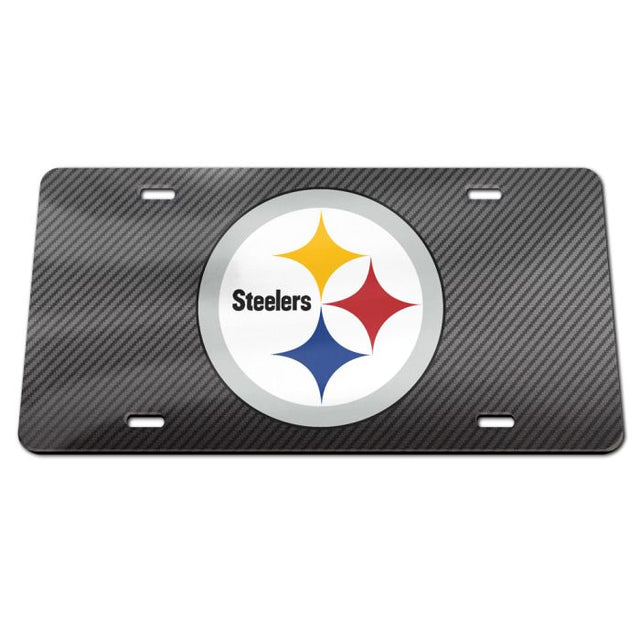 Placa de matrícula acrílica especial de los Pittsburgh Steelers CARBON