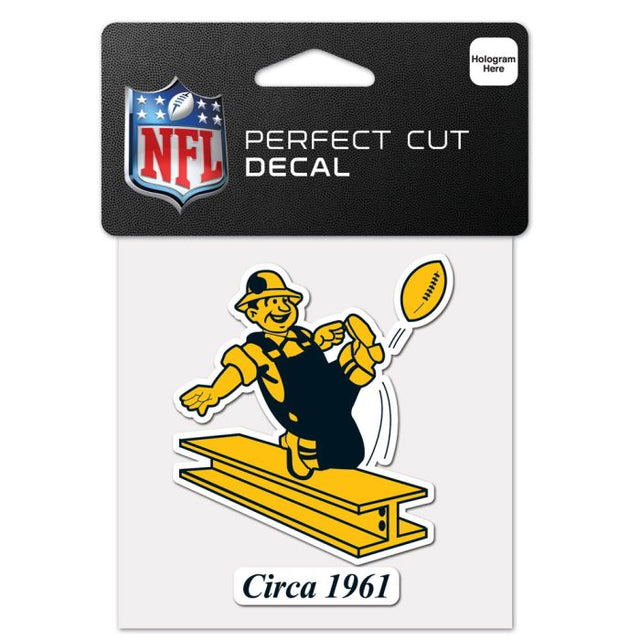 Calcomanía de color de corte perfecto RETRO con logotipo clásico de Pittsburgh Steelers de 4" x 4"