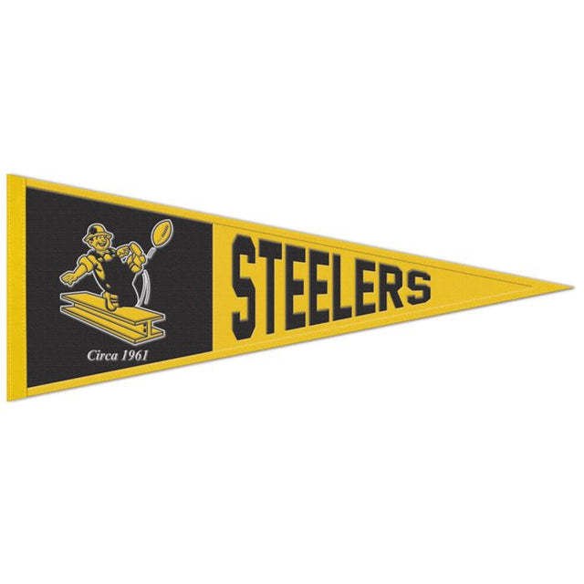 Banderín clásico de lana de los Pittsburgh Steelers de 13" x 32"