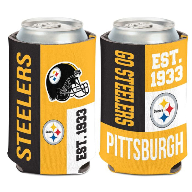 Enfriador de latas con bloques de colores de los Pittsburgh Steelers, 12 oz.