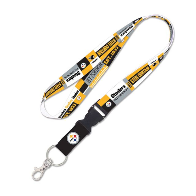 Cordón con hebilla desmontable de 1" y diseño de bloques de color de los Pittsburgh Steelers