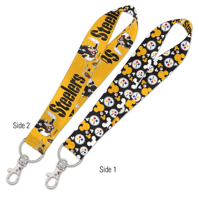 Correa para llavero con logo de los Pittsburgh Steelers y Mickey Mouse de Disney, 1"