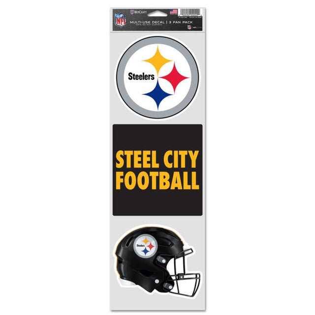 Calcomanías para fanáticos de los Pittsburgh Steelers de 3,75" x 12"