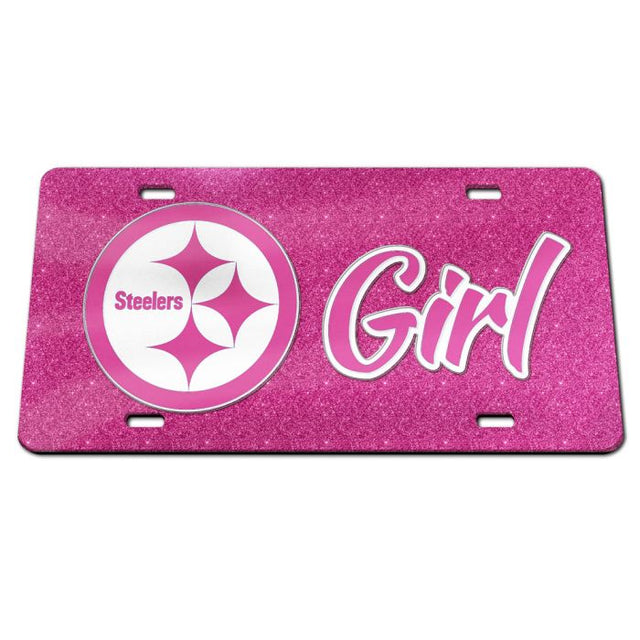 Pittsburgh Steelers GLITTER BACKGROUND Specialty Acrylic License Plate