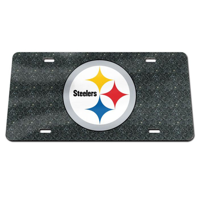 Pittsburgh Steelers GLITTER BACKGROUND Specialty Acrylic License Plate