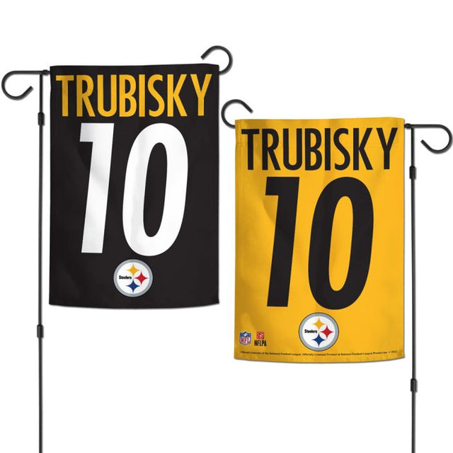 Banderas de jardín de los Pittsburgh Steelers, de 2 lados, 12,5" x 18", Mitchell Trubisky