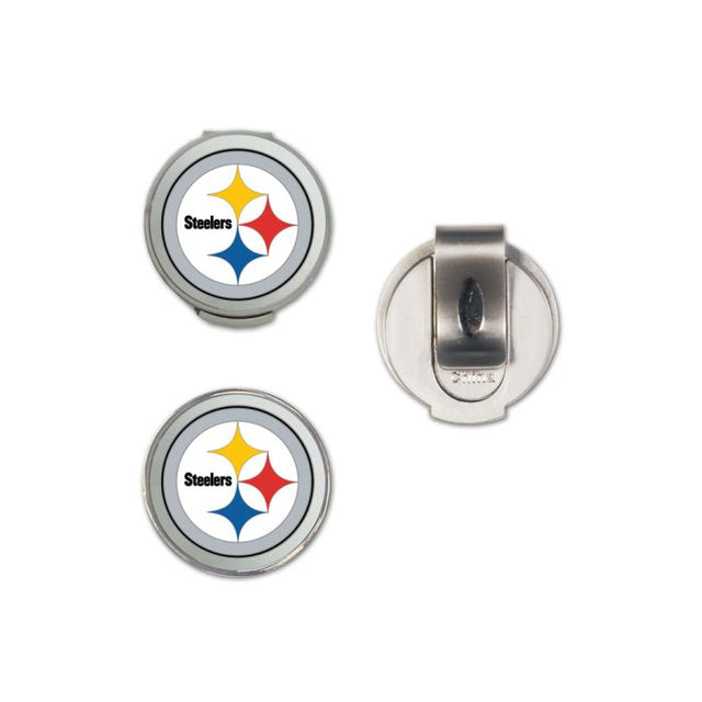 Clip para gorra de los Pittsburgh Steelers con 2 marcadores, con tapa tipo concha