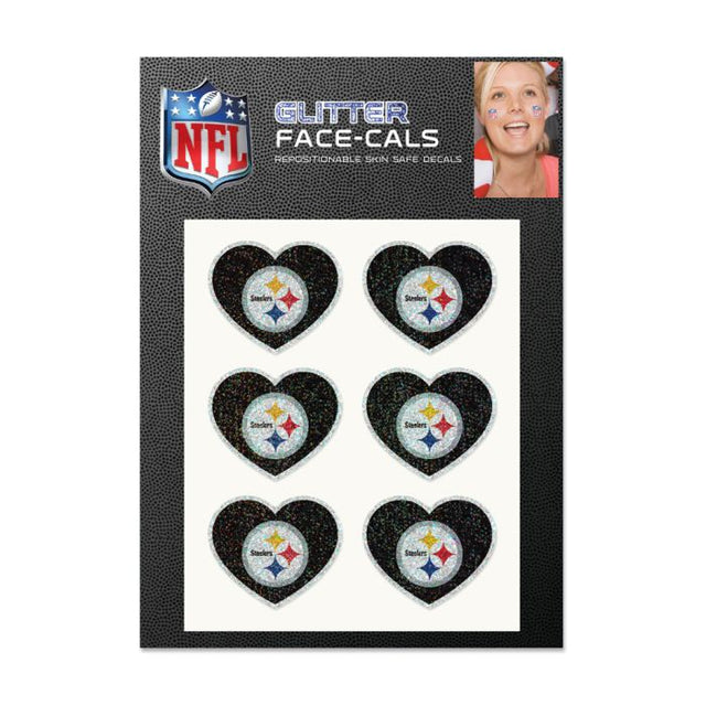 Pittsburgh Steelers Heart Glitter Tattoo 6 Pack