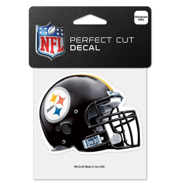 Calcomanía de color de corte perfecto para casco de los Pittsburgh Steelers de 4" x 4"