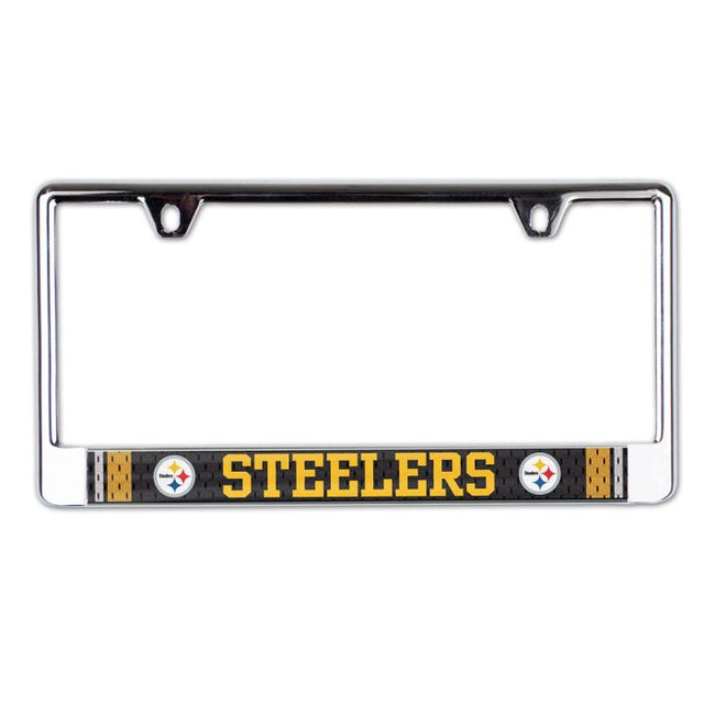 Marco de placa de licencia de la CAMISETA de los Pittsburgh Steelers impreso en B/O