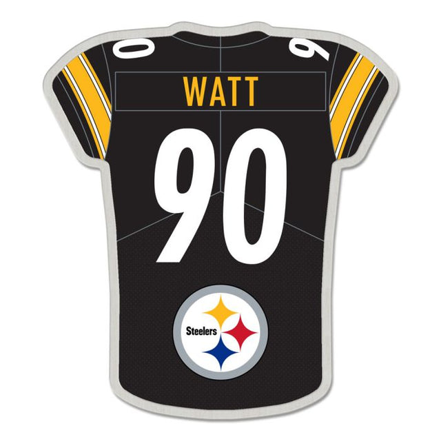 Tarjeta de joyería con pin de colección de la camiseta de los Pittsburgh Steelers de TJ Watt