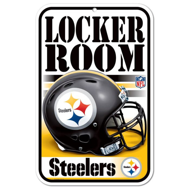 Pittsburgh Steelers Locker Room Plastic Sign 11" x 17"