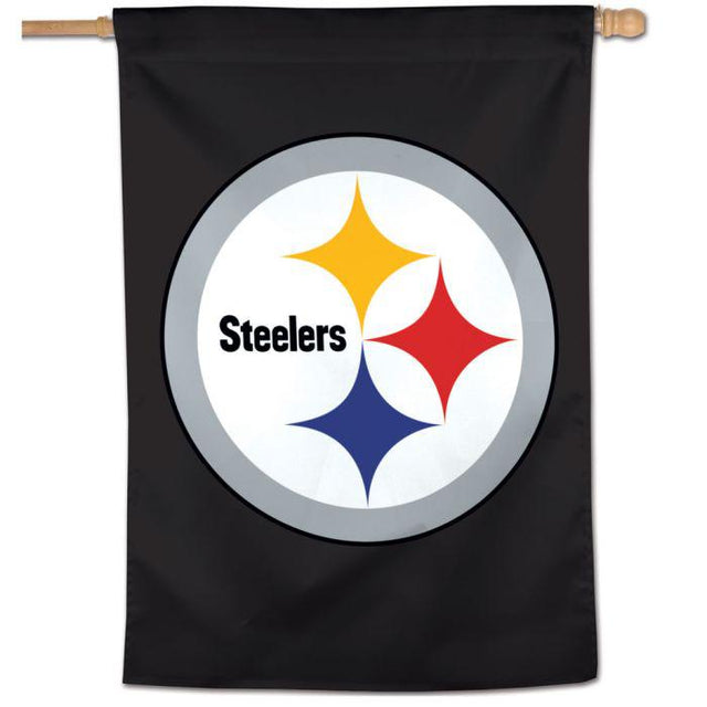 Bandera vertical con el logotipo de los Pittsburgh Steelers de 28" x 40"