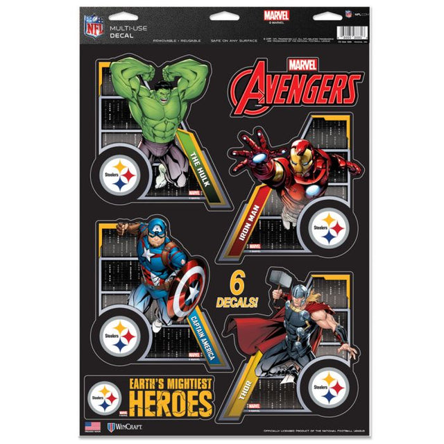 Calcomanía multiusos de Marvel de Pittsburgh Steelers/Marvel (C) 2021 de 11" x 17"