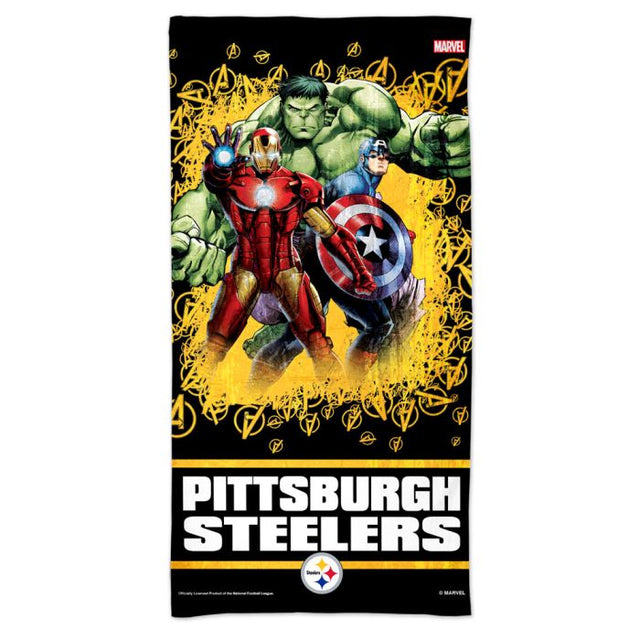 Toalla de playa Marvel Spectra de Pittsburgh Steelers/Marvel (C) 2021 de 30" x 60"