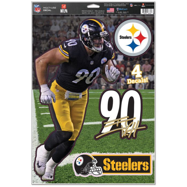 Calcomanía multiusos de los Pittsburgh Steelers de 11" x 17" de TJ Watt