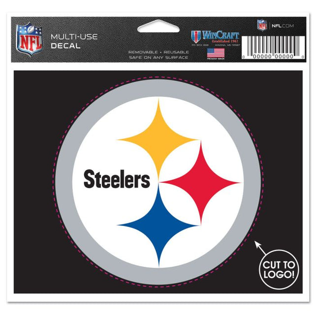 Calcomanía multiusos de los Pittsburgh Steelers: cortada con el logotipo de 5" x 6"