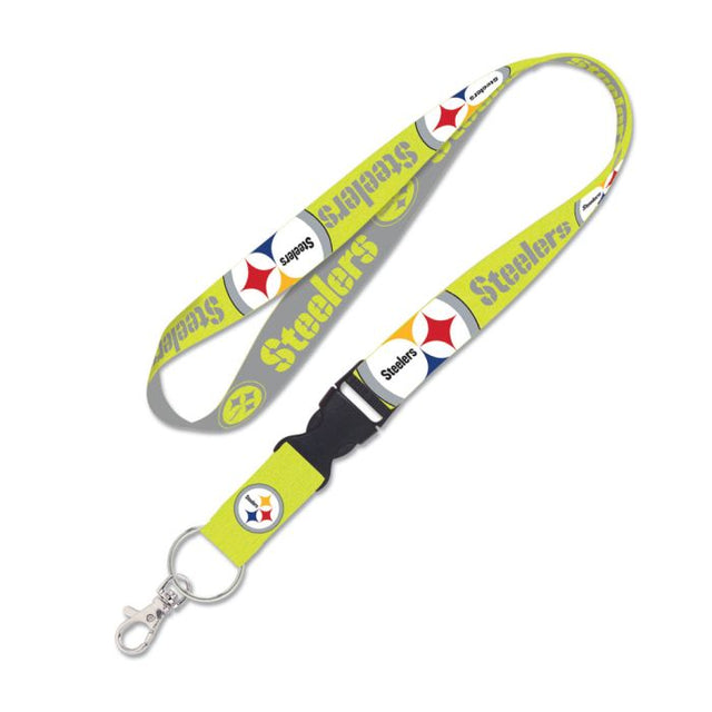 Pittsburgh Steelers NEON Lanyard w/detachable buckle 1"