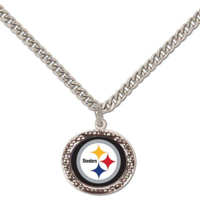 Collar de los Pittsburgh Steelers con tarjeta de joyería con dije