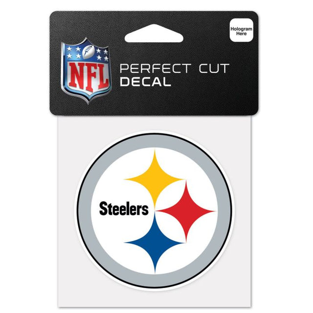 Calcomanía de color de corte perfecto de los Pittsburgh Steelers de 4" x 4"