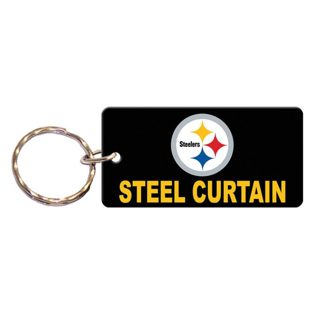 Llavero rectangular con el lema de los Pittsburgh Steelers