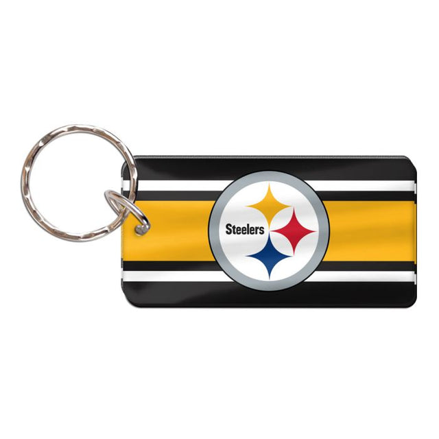 Llavero rectangular con la leyenda STRIPES de los Pittsburgh Steelers