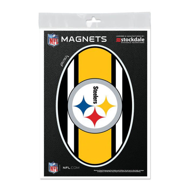 Imanes para exteriores con el logo de los Pittsburgh Steelers STRIPES de 5" x 7"