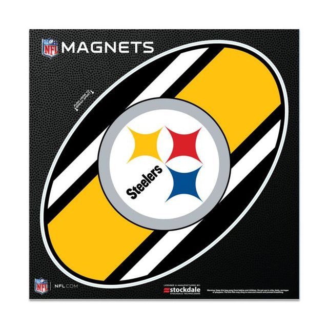 Imanes para exteriores con el logo de los Pittsburgh Steelers STRIPES de 6" x 6"