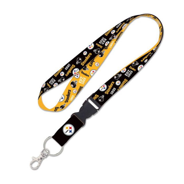 Pittsburgh Steelers Scatterprint Lanyard w/detachable buckle 1"