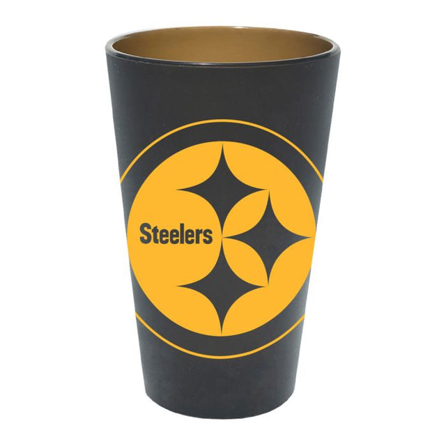 Vaso de pinta de silicona de 16 oz con diseño de los Pittsburgh Steelers Smoke