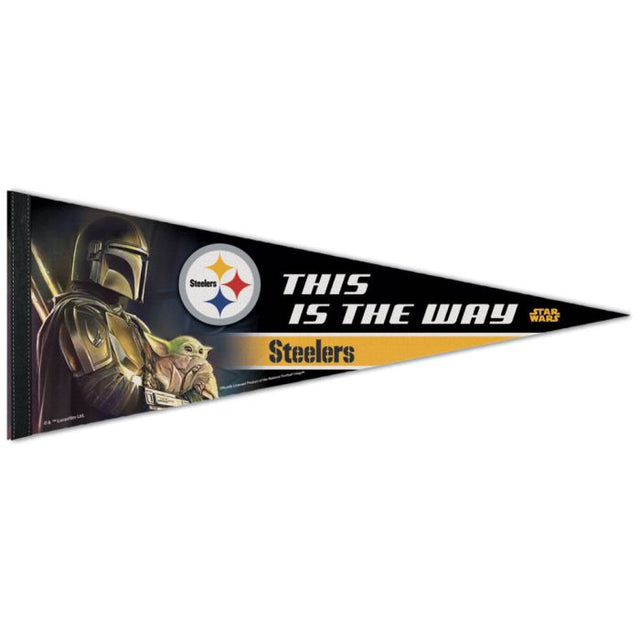 Banderín premium de los Pittsburgh Steelers / Star Wars Mandalorian de 12" x 30"