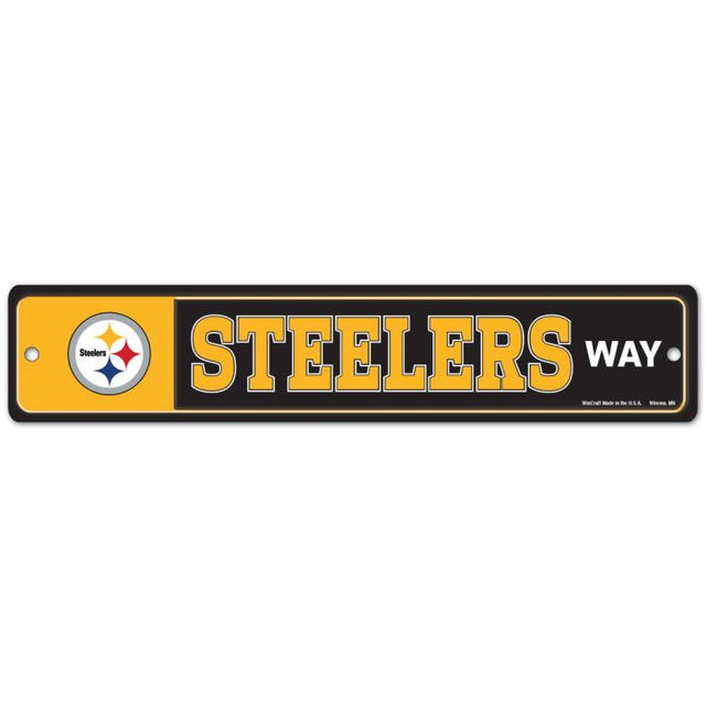 Letrero de calle/zona de los Pittsburgh Steelers de 3,75" x 19"