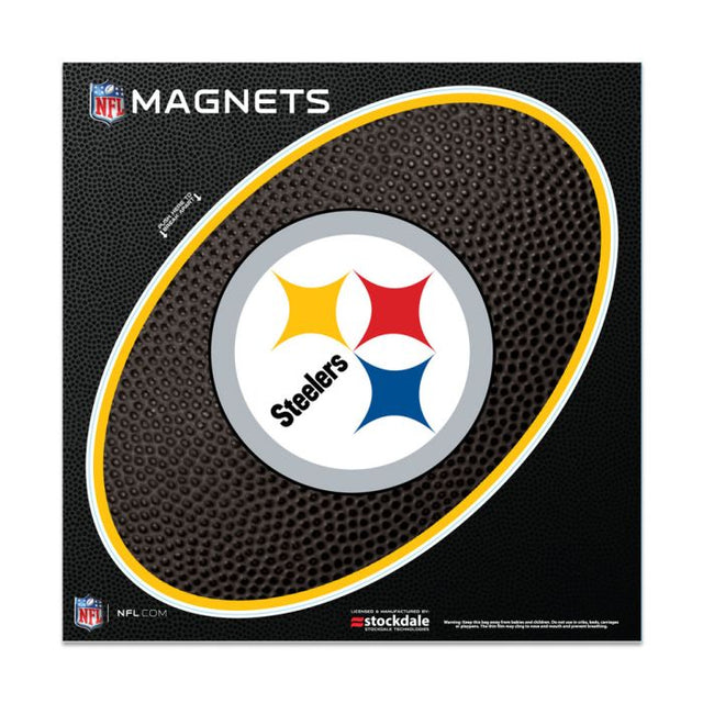 Imanes para exteriores TEAMBALL de los Pittsburgh Steelers de 6" x 6"