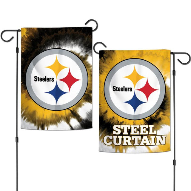 Banderas de jardín teñidas con los Pittsburgh Steelers, de 2 lados, 12,5" x 18"