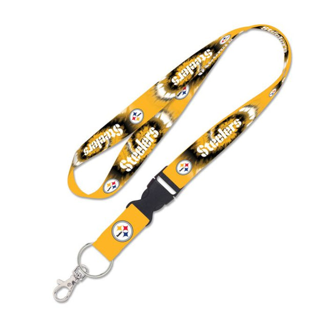 Pittsburgh Steelers Tie Dye Lanyard w/detachable buckle 1"