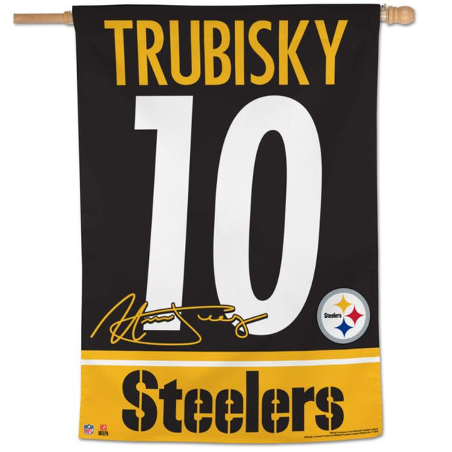 Bandera vertical de los Pittsburgh Steelers de 28" x 40" Mitchell Trubisky