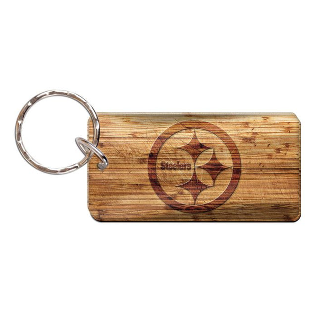 Pittsburgh Steelers WOOD Keychain Rectangle