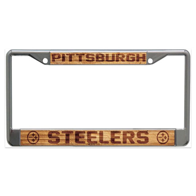 Pittsburgh Steelers WOOD Lic Plt Frame S/L Printed