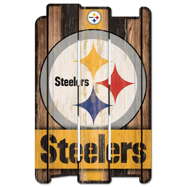 Letrero de madera para valla de los Pittsburgh Steelers