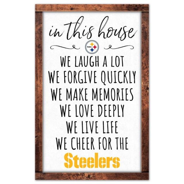 Letrero de madera de los Pittsburgh Steelers, 11" x 17", 1/4" de grosor