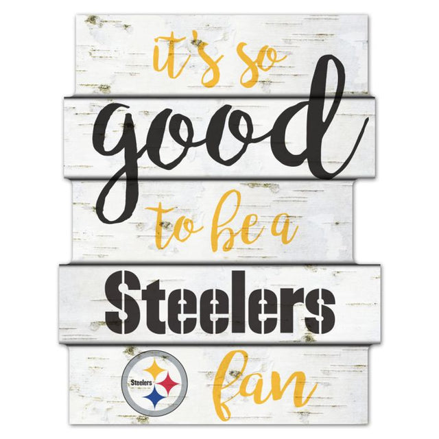 Letrero de madera de los Pittsburgh Steelers de 11" x 14"